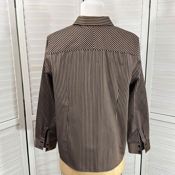 Chico's No Iron Sateen Stripe Shirt Size 3 XL Size 16 NWOT - Picture 8 of 16